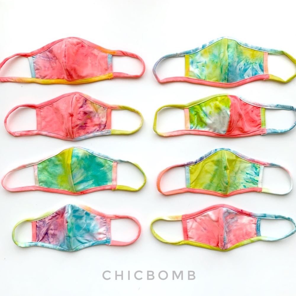 2 TIE DYE FACE MASKS -  KIDS - Picture 2 of 5